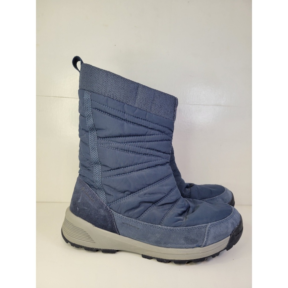 Columbia Women's Meadows Slip-ON Omni-Heat 3D Mid Calf Boot Sz‎ 8.5 Blue Shoes